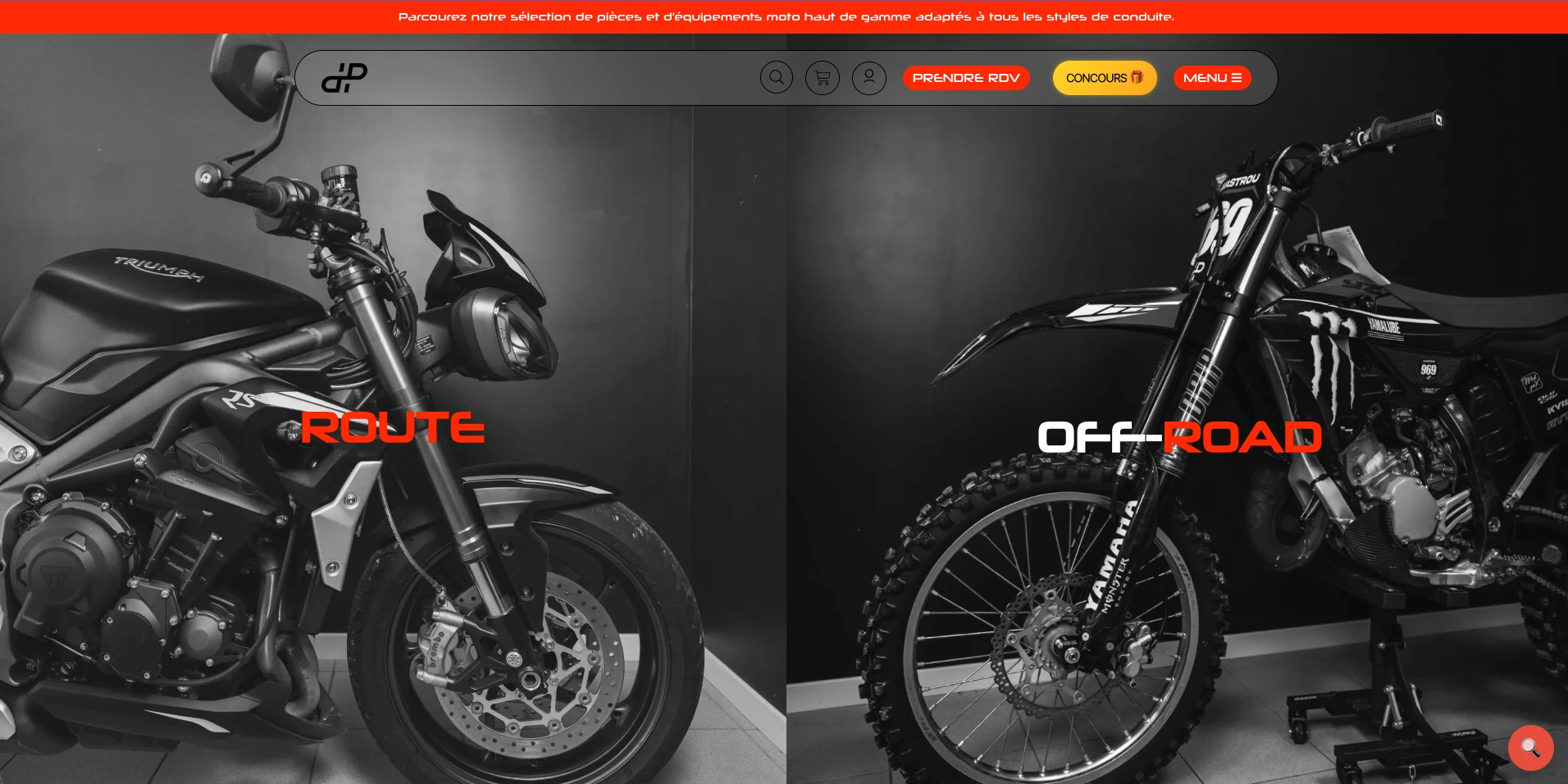 Site DripMoto, univers route et off-road