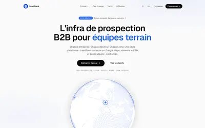 Page d'accueil de LeadStack