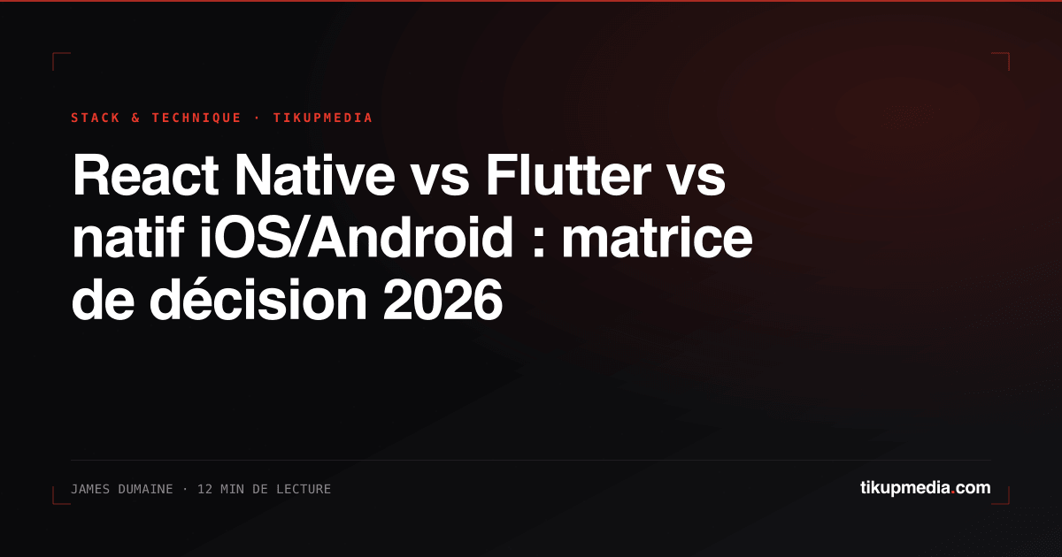 React Native vs Flutter vs natif iOS/Android : matrice de décision 2026 ...
